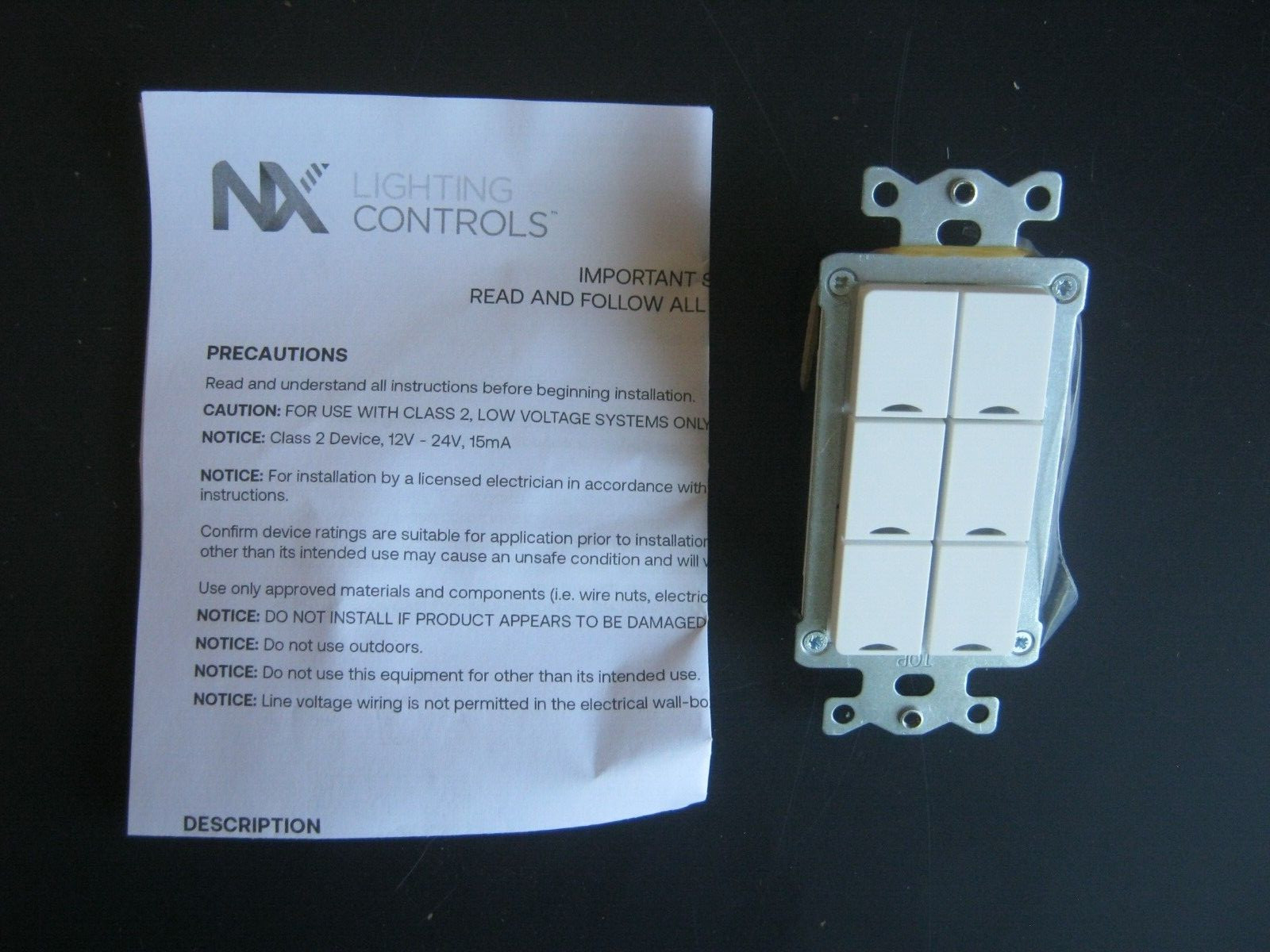 NEW Current NXSW2-6-WH NX Digital Smart Switch 6 buttons white