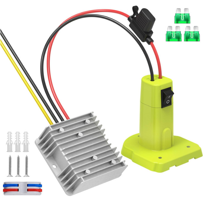 18V to 12V Step Down Converter Compatible with Ryobi 18V Battery Adapter Volt…