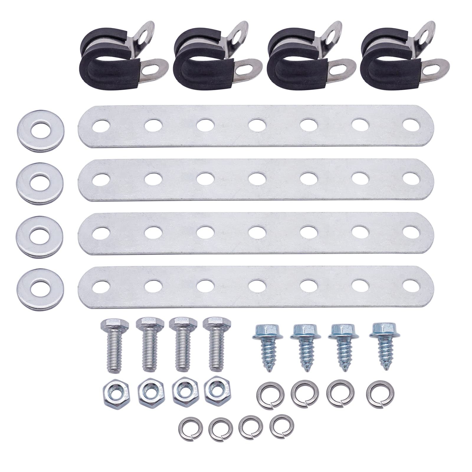 253 Universal Engine Oil Cooler Mounting Bracket Kit, Metal, Silver, Universa…