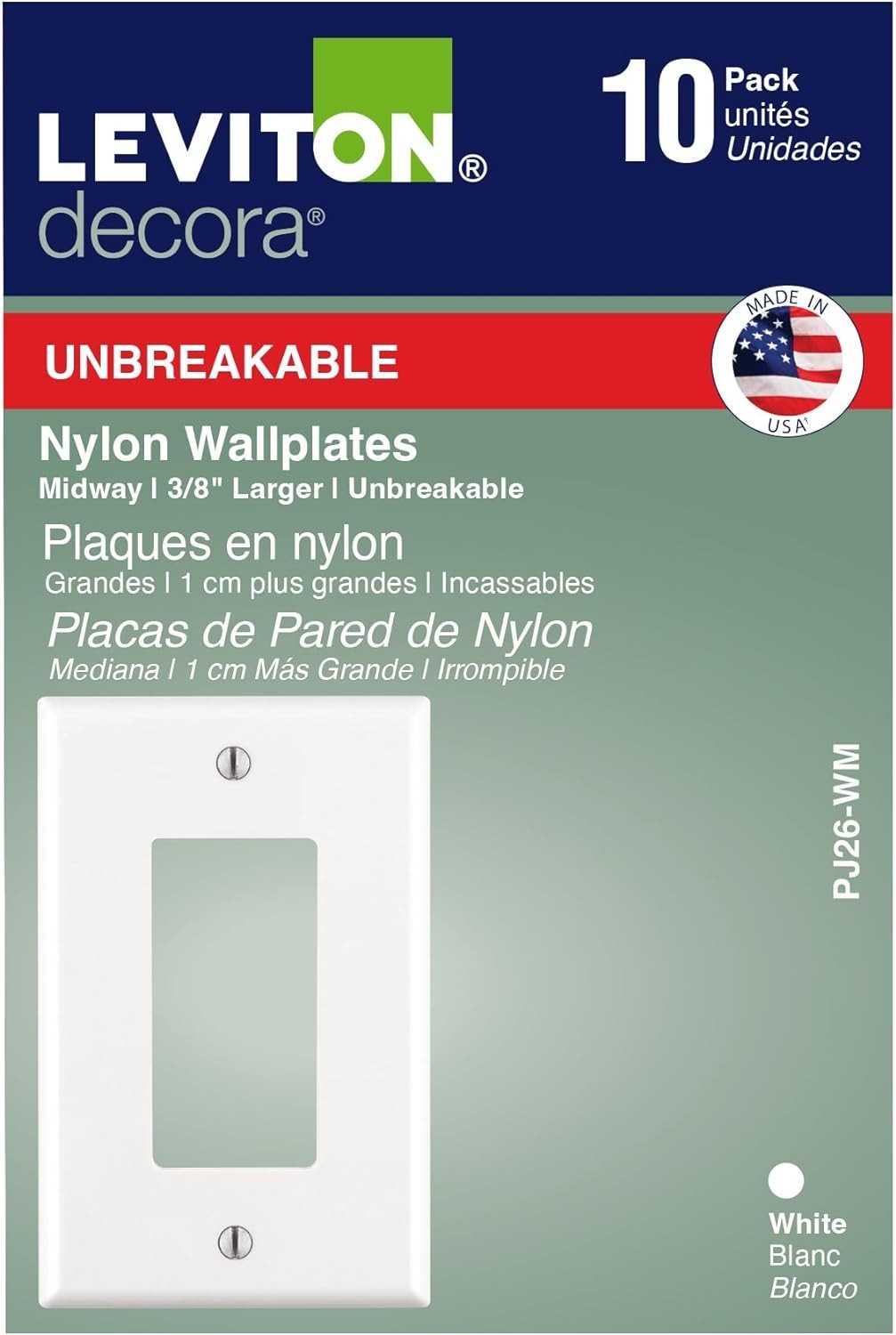 10-Pack White Decorator Wallplates – Stylish Solution for Wall Irregularities
