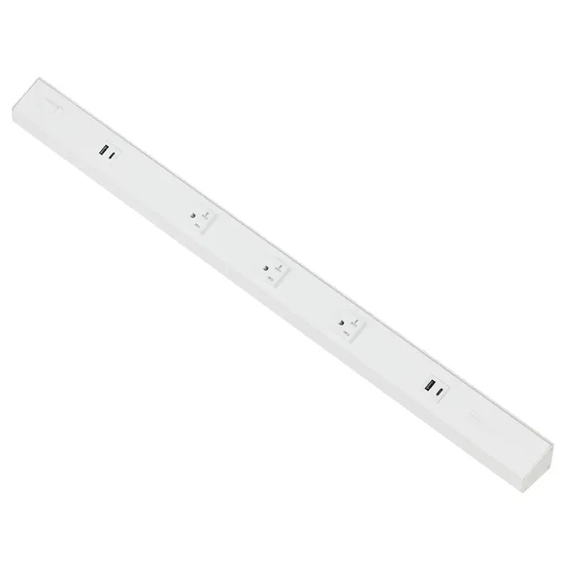 American Lighting ATOM-120V-30-WH- 30″ Atom 120V AC Power Strip w/ USB Port