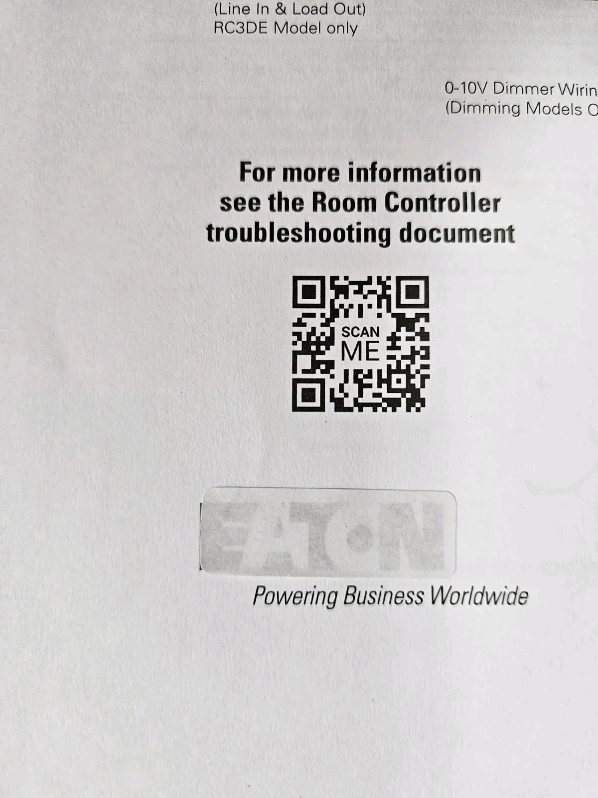 Cooper – RC3-PL Room Controller PL 3 Zone Switching (1ea New)