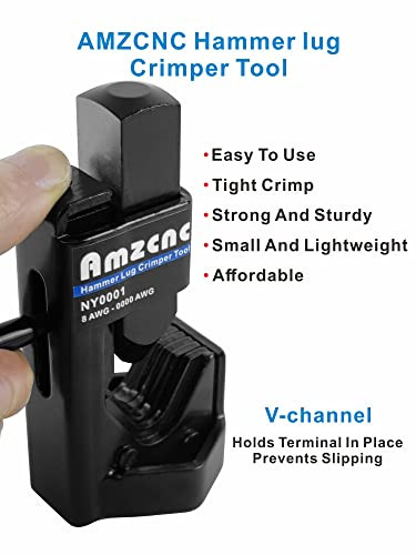 Hammer Lug Crimper Tool – 0000 AWG Battery and Welding Cables( 8 AWG TO 4/0