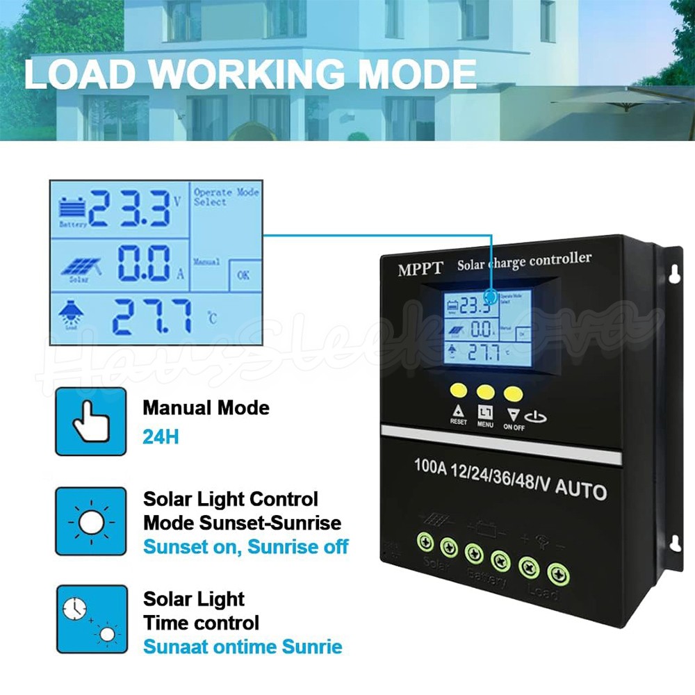 4000W 100A MPPT Solar Charge Controller 12V 24V 36V 48V Battery PV Regulator USB
