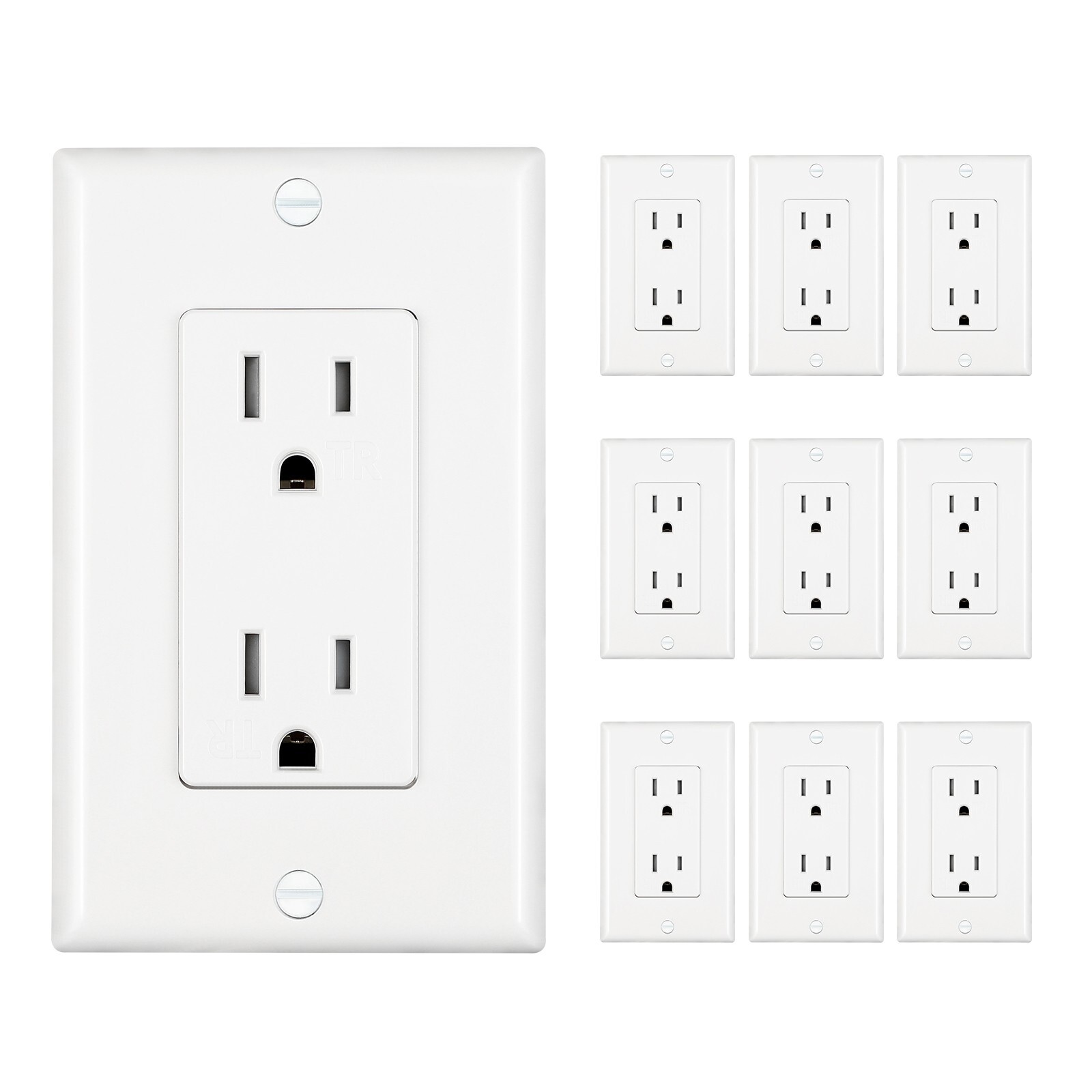 DEWENWILS 20-Pack Outlet Socket, Decora Standard Receptacle, 15 Amp 125 Volt
