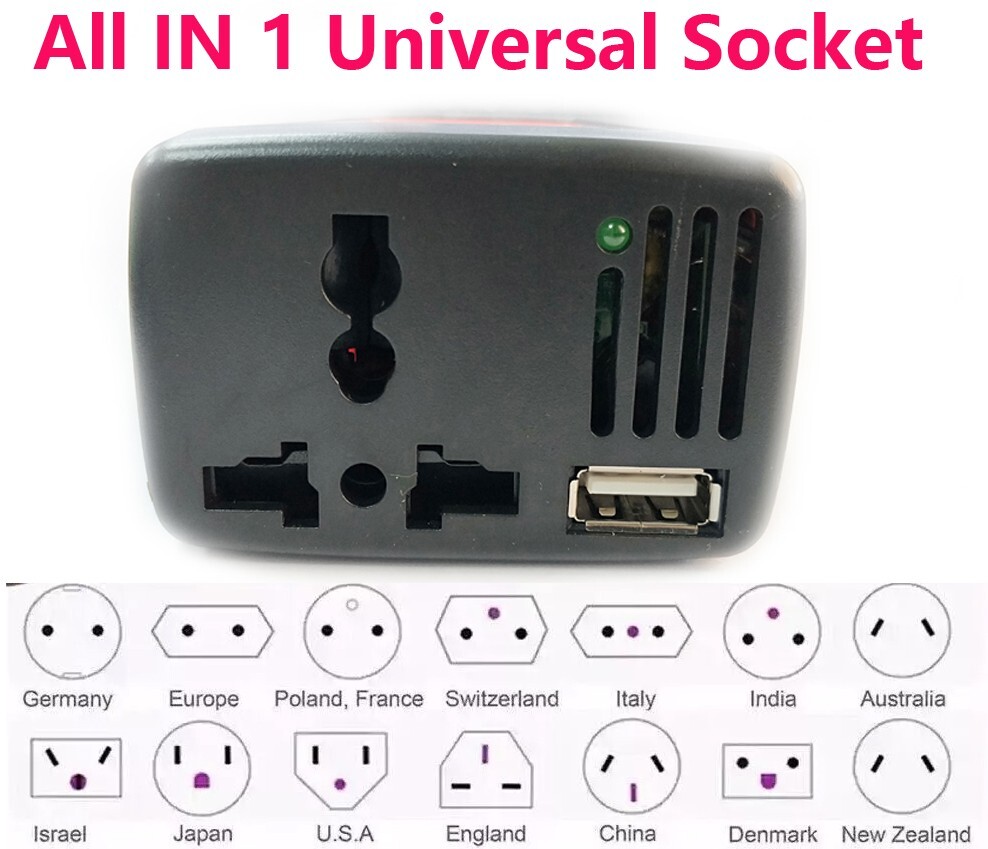 150W Car Power Inverter Laptop Phone Charger DC12V to AC110V Adapter + USB 5V