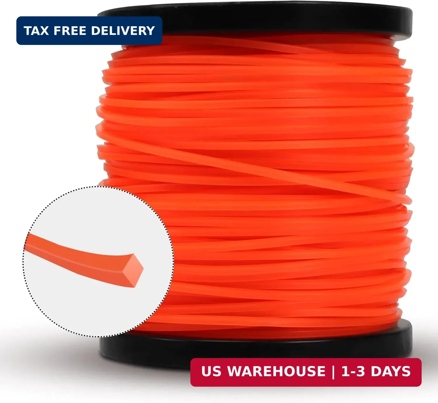 0.095″ Square Eater String 330FT Heavy Duty Nylon Trimmer Line Orange