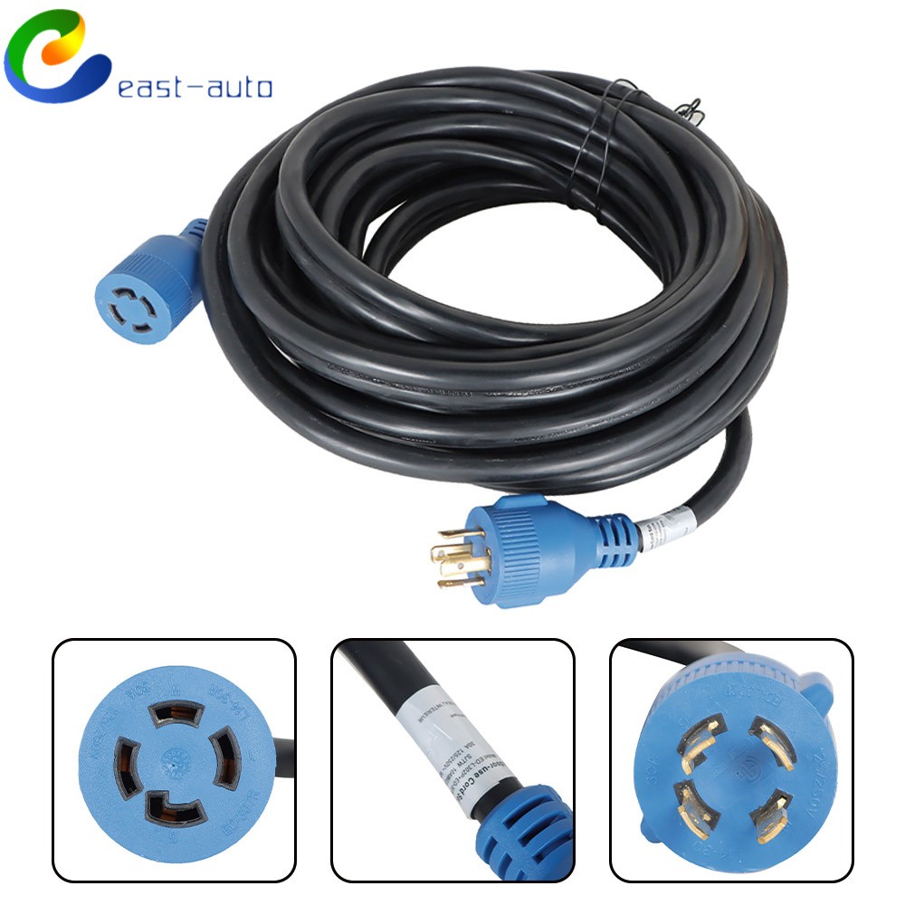 4 Prong 30 Amp Generator Cord 25 FT Inlet Box L14-30P / L14-30R Waterproof