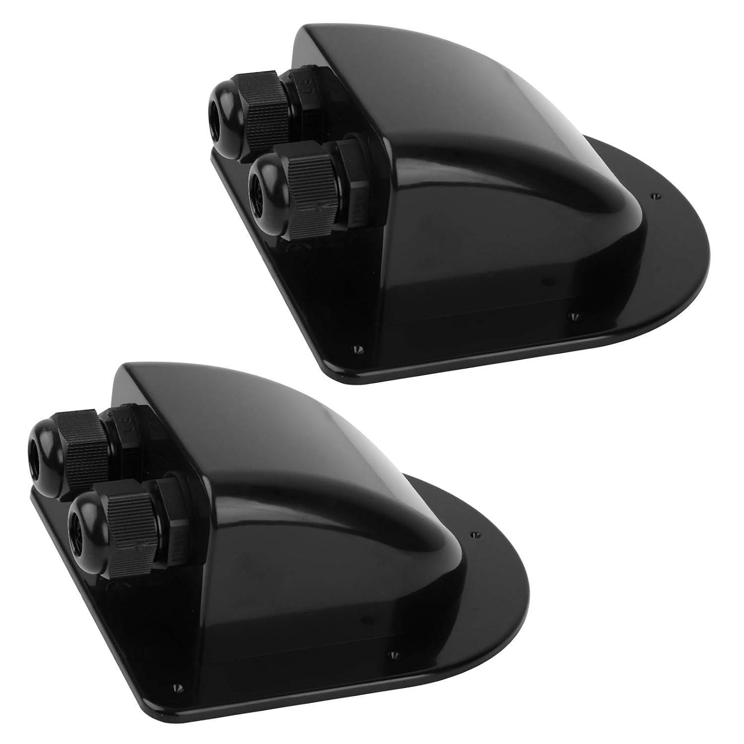 Waterproof ABS Solar Dual Cable Gland Box, Black, 2 Pack | Suitable for Double