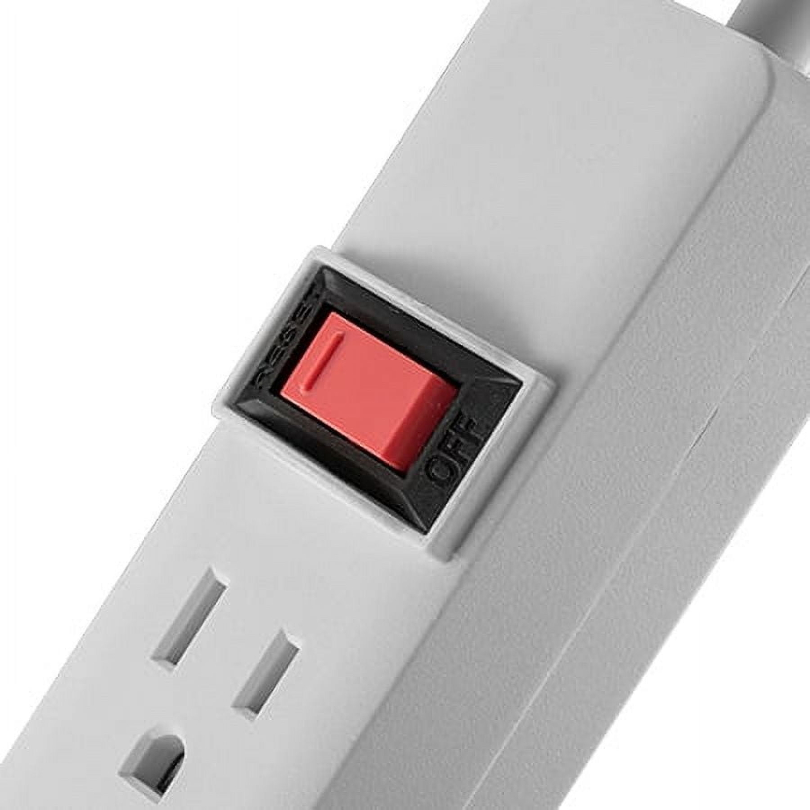 Hyper Tough 6-Outlet Power Stríp with 2.5-Foot Cord , White，15A，125V-60Hz