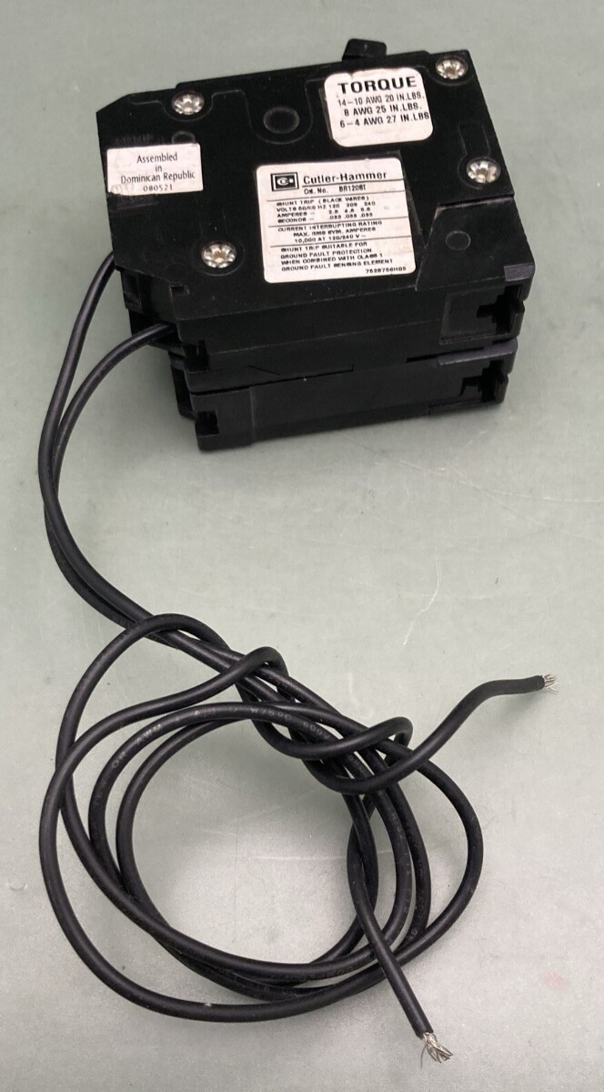 CUTLER-HAMMER BR120ST 20 Amp 1 Pole 120/240V Shunt Trip Circuit Breaker