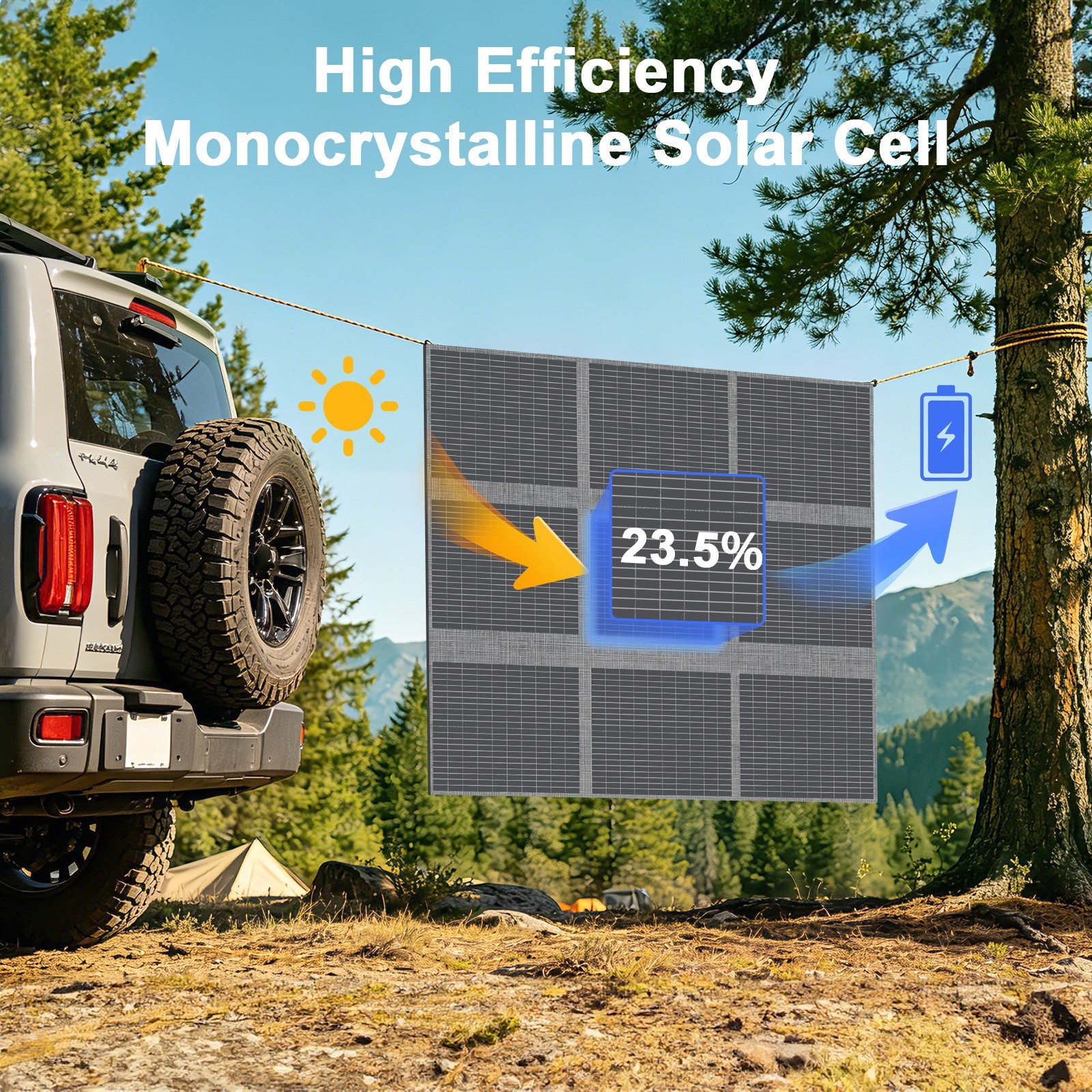 MHPOWOS 100W 200W 400W Foldable Solar Panel Charger for Jackery Explorer 1000