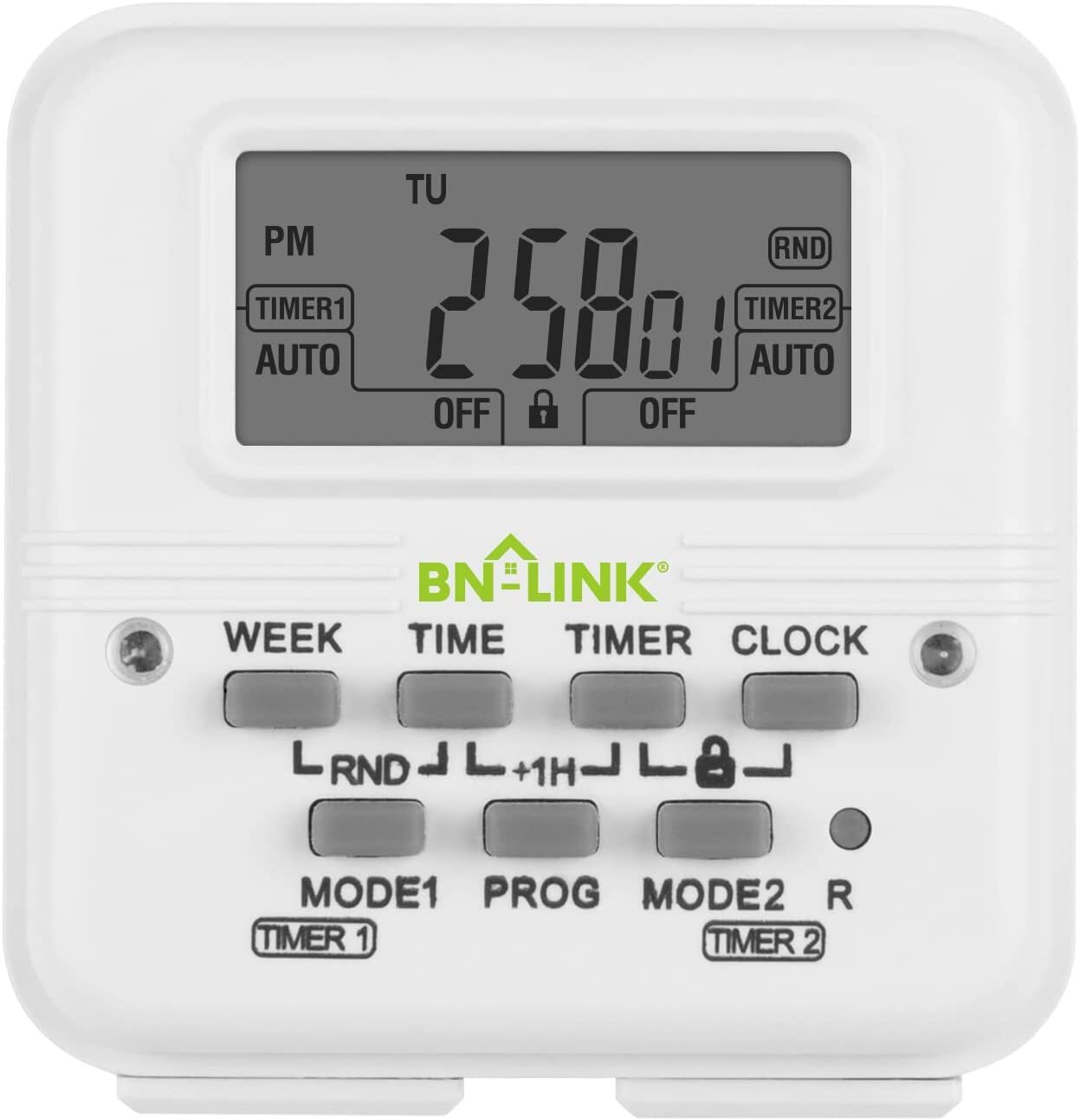7 Day Heavy Duty Digital Programmable Timer 2Independently Plug-in Outlet Switch