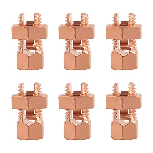 6PCS Split Bolt Connector Copper Grounding Clamps for Completing Ground