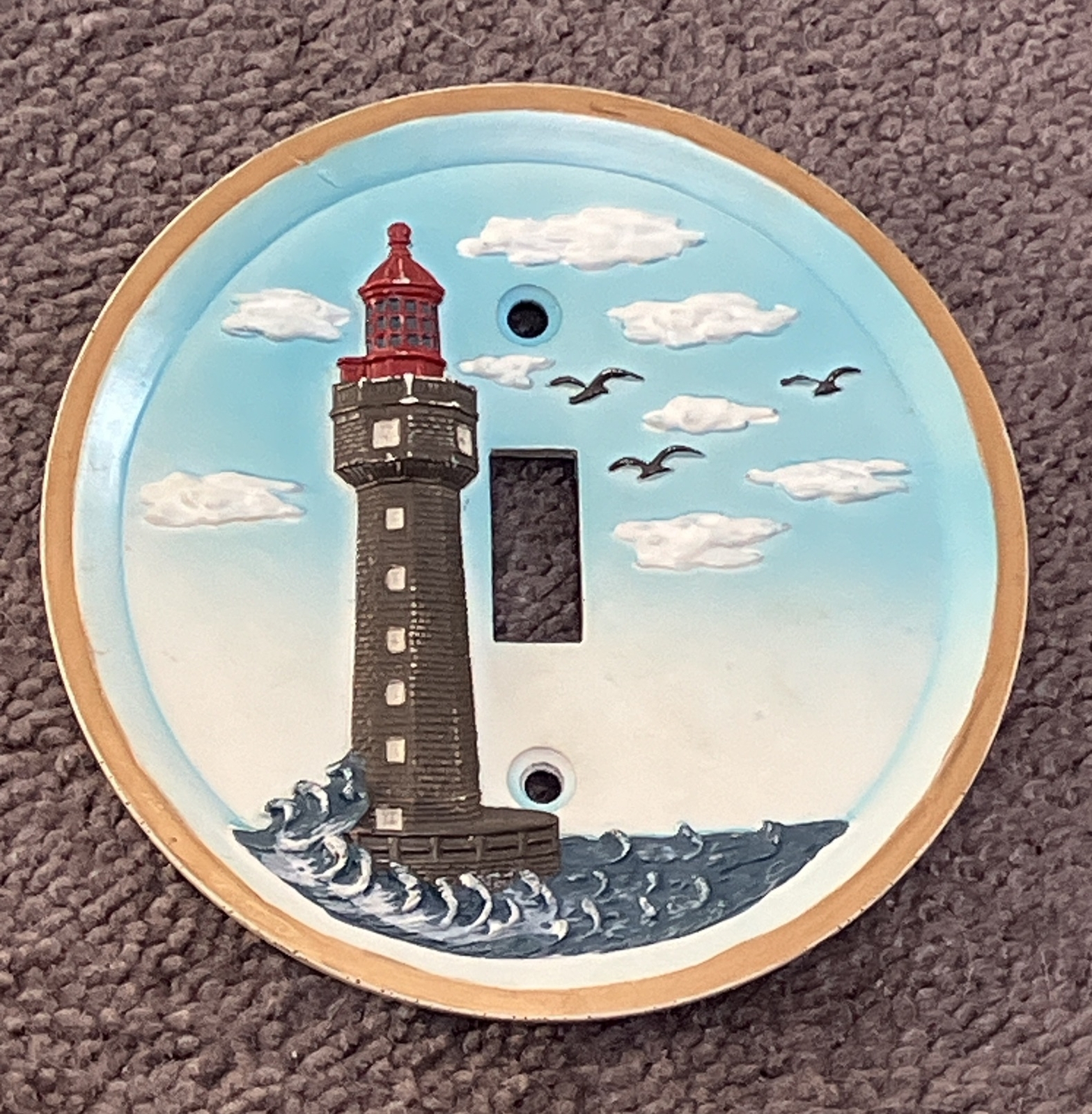 CERAMIC “LIGHTHOUSE” CIRCULAR SHAPED SWITCH PLATE COVER