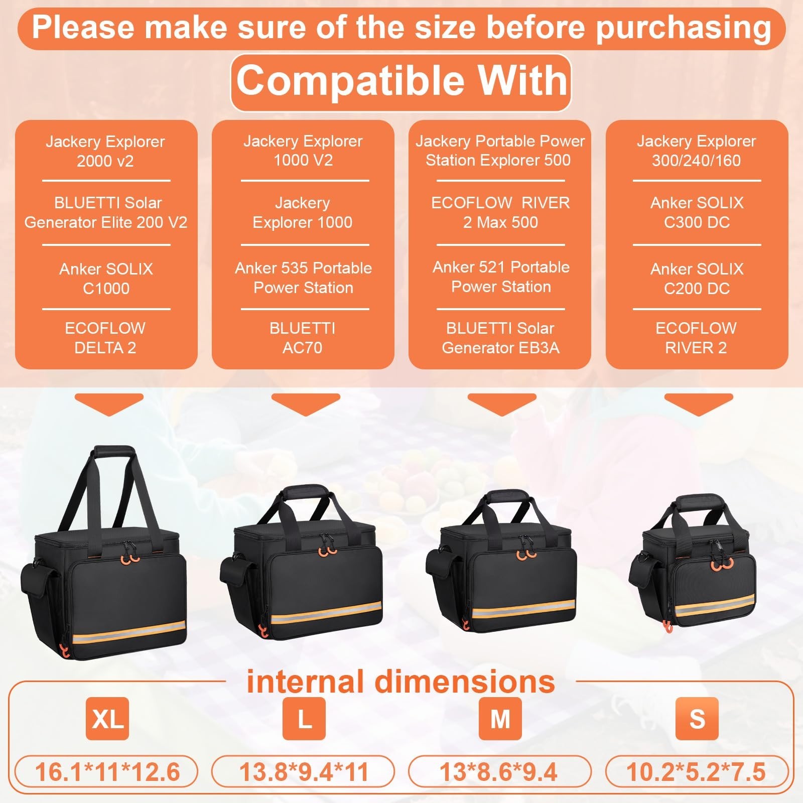 Portable Station Bag for Jackery Explorer 1000 V2/1000 – Water-Resistant, Non-Sl
