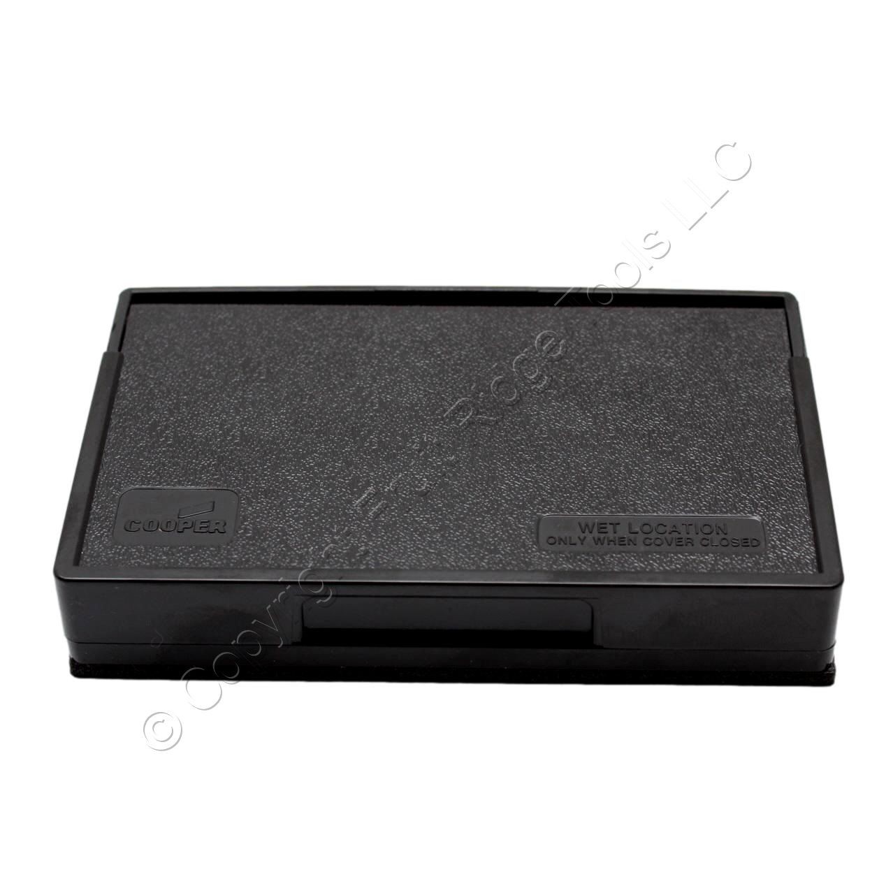 Eaton Black Weather Resistant Horizontal Decorator Self-Closing Cover S3966BK