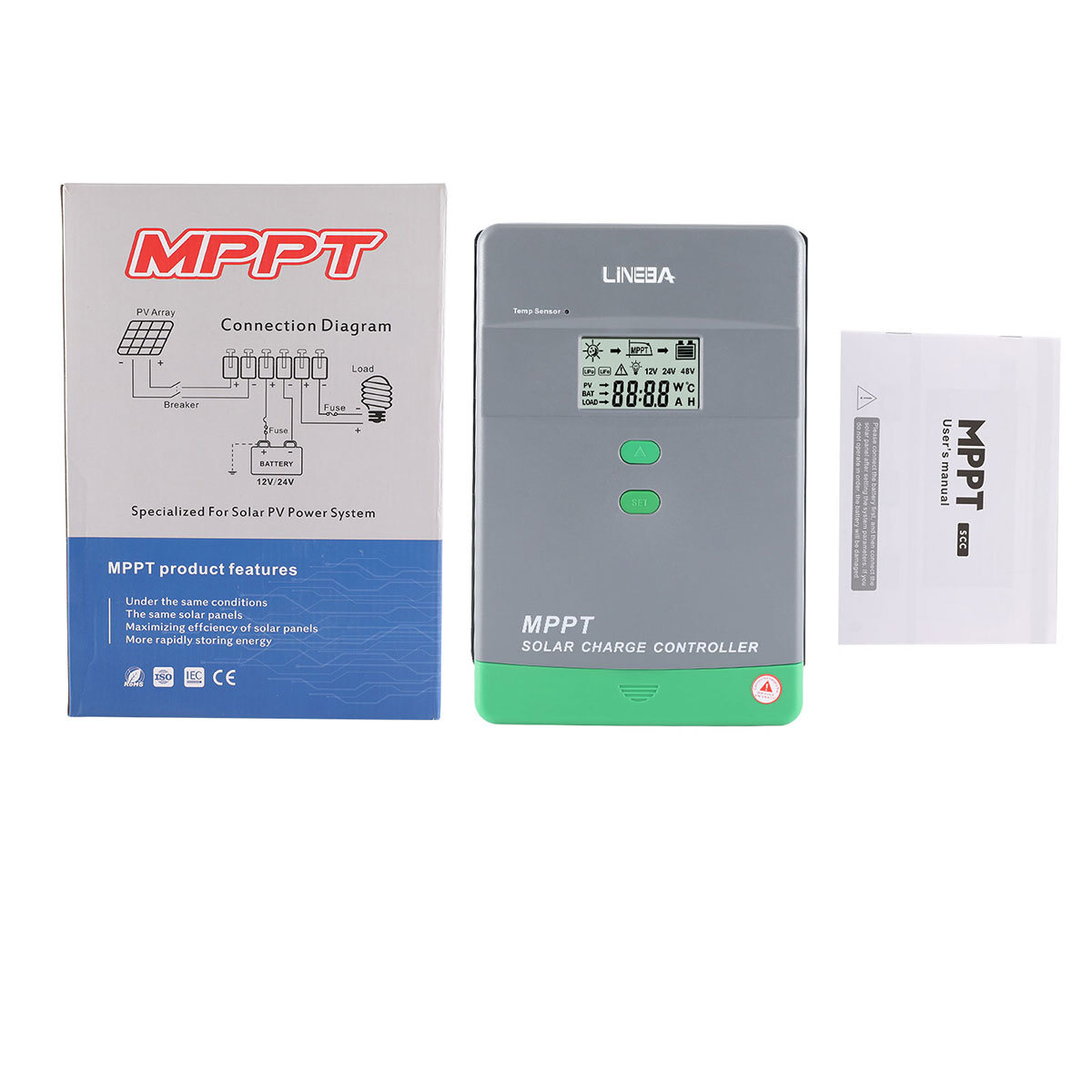 100A AMP MPPT Solar Panel Regulator Charge Controller 12V/24V 1000W/2000W LCD US