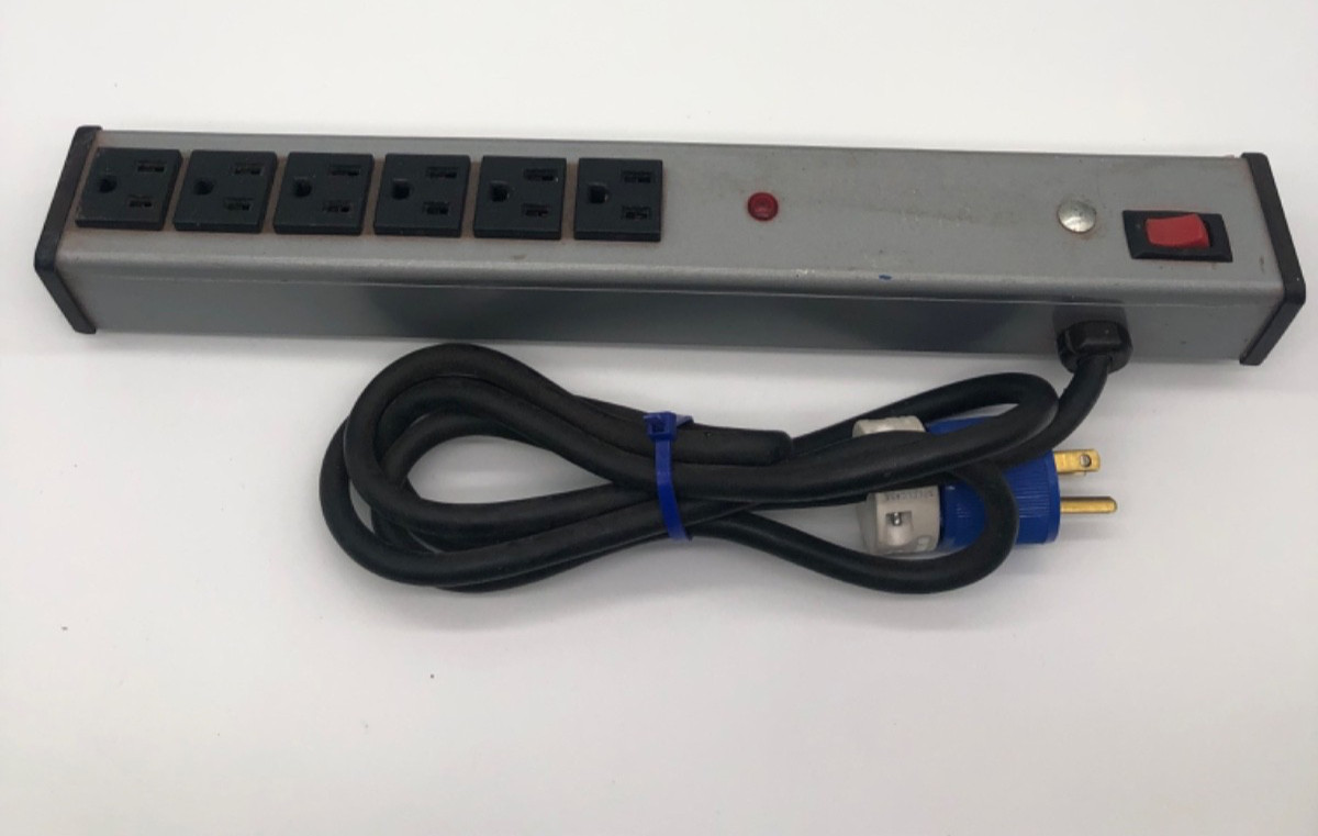 Steelcase industrial metal power strip 6 plug commercial shop woodhead plug