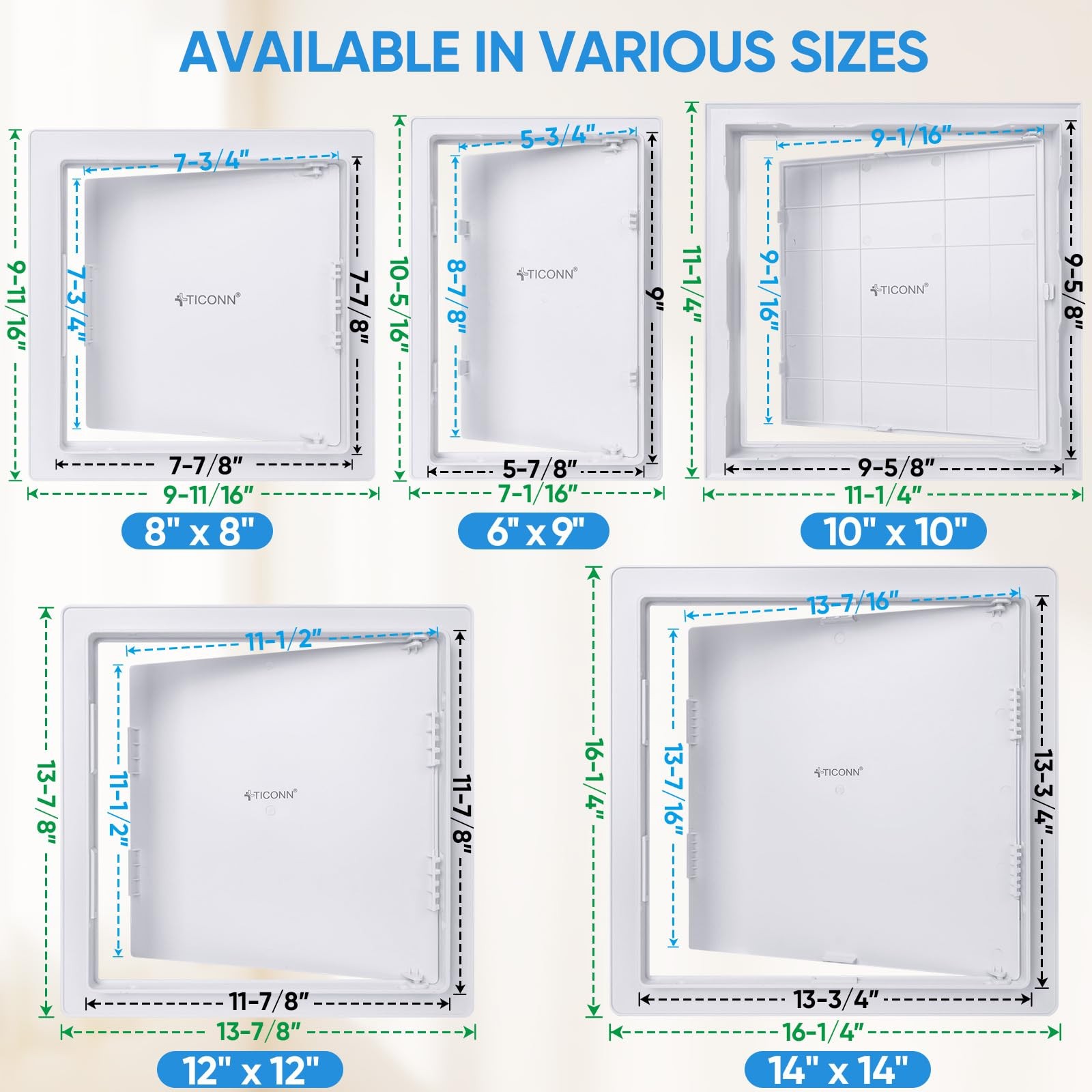 Access Panel for Drywall, 12 x 12 Inch ABS Plastic Wall Hole Cover Access Doo…