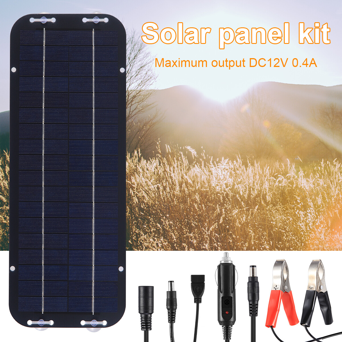30W Solar Battery Trickle Charger Solar Panel Kit Battery Powered for RV Car Lot