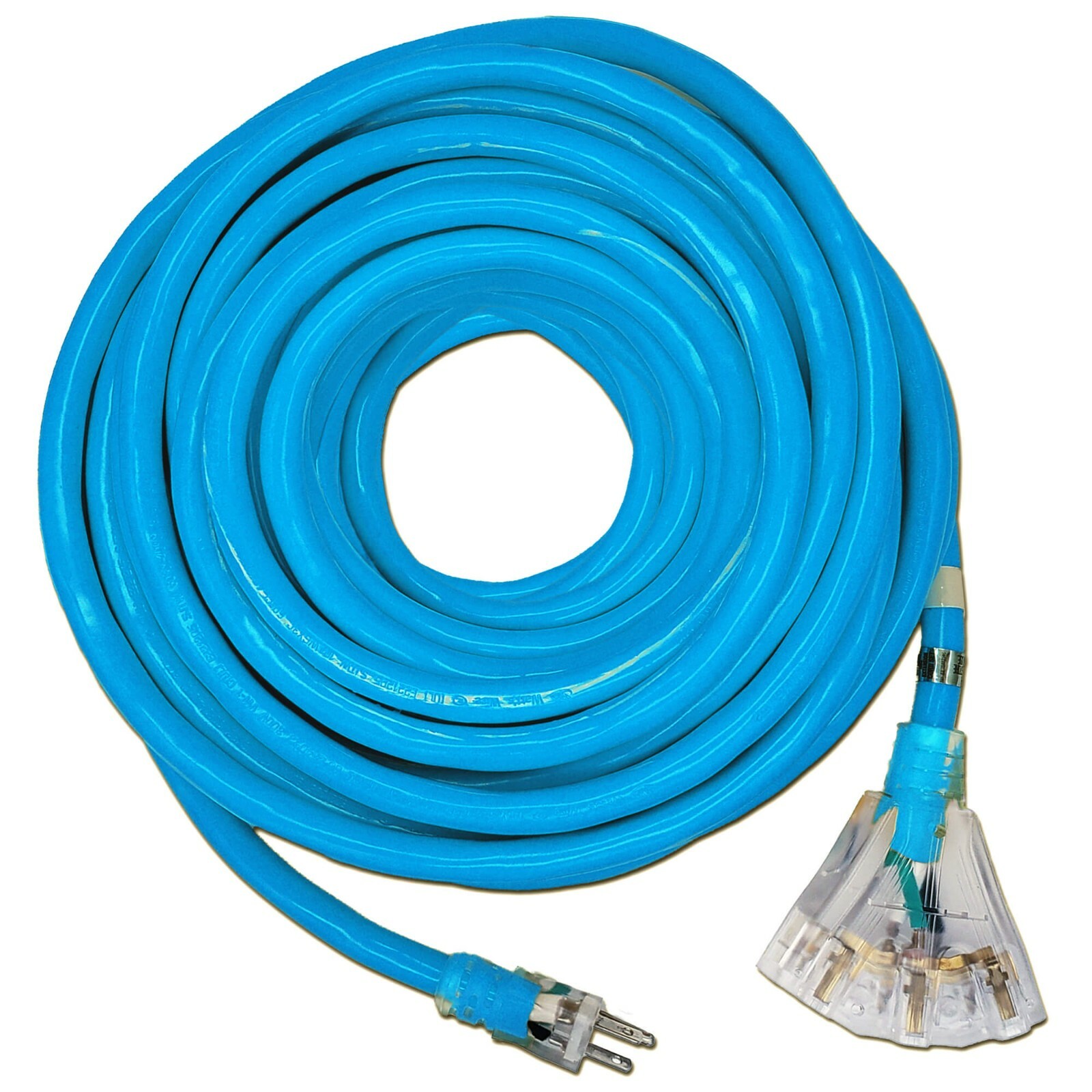100′ 12/3 Flexible Extreme Cold Heavy Duty 3-Outlet SJEOW Oil-Resistant Cord