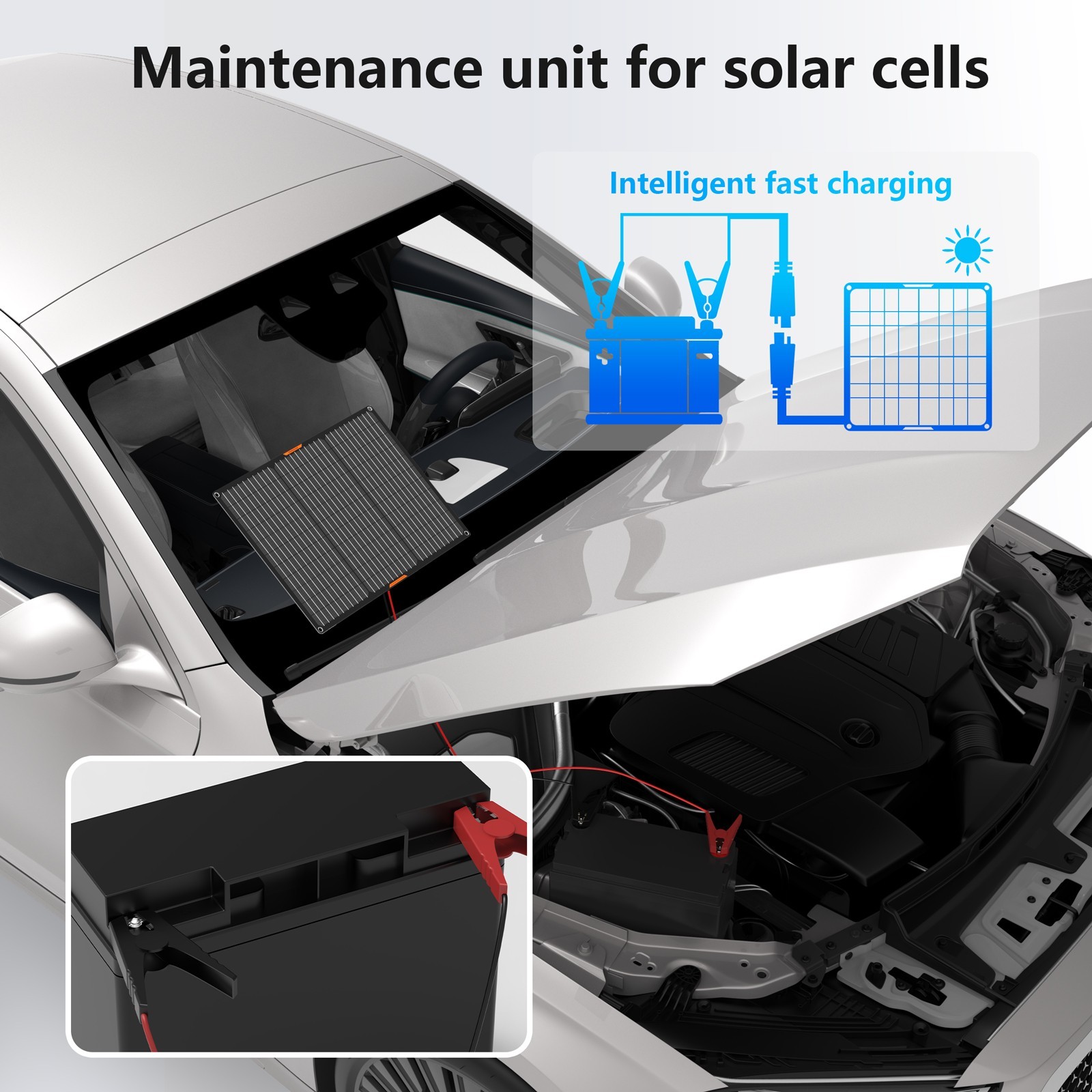 MHPOWOS 10W 20W 30W 50W Mono IP67 Solar Battery Charger 12V Waterproof for Boat