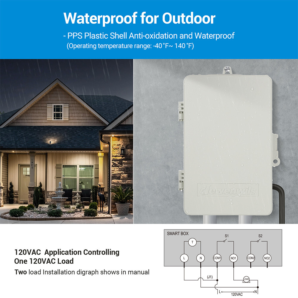 DEWENWILS Outdoor Smart WiFi Pool Pump Timer, Heavy Duty, Remote & Voice Control