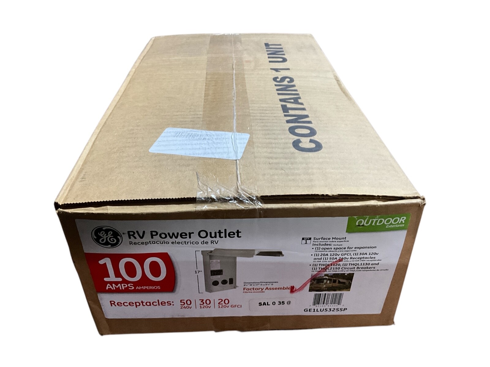 GE RV Panel w/ 50-Amp+30-AMP RV Receptacles+20-Amp GFCI Receptacle Load Center