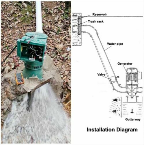 10000W 220V Water Hydroelectric Pelton Turbine Low RPM Single-phase AC Generator
