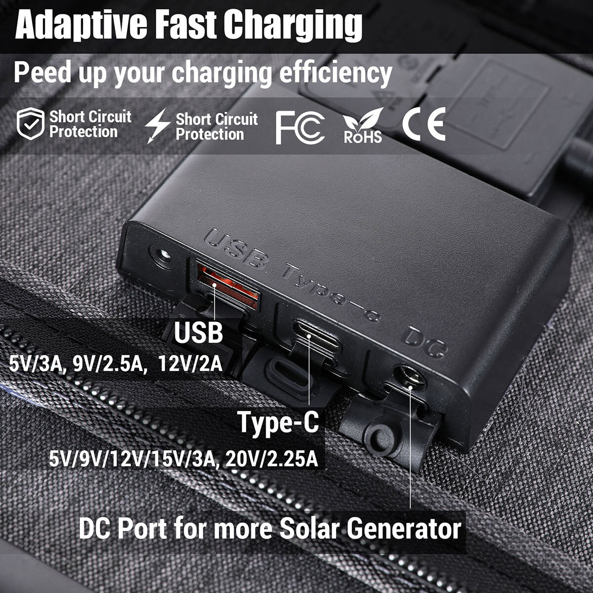 100W Portable Foldable Solar Panel For Generator Power Station Camping Boat RV