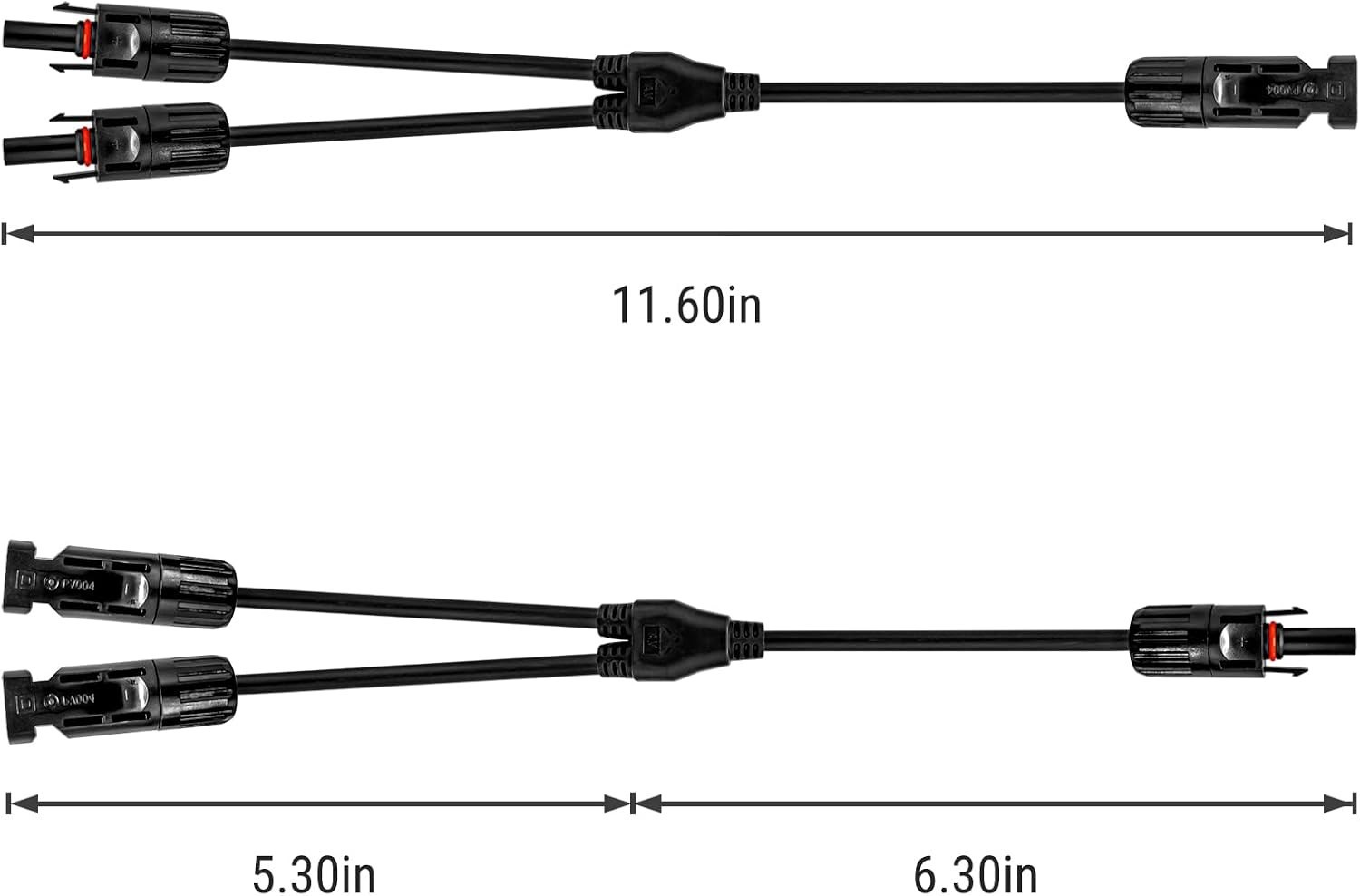 Solar Y Cable Connector 2 to 1 Adaptor Kit MC4 Plug Play