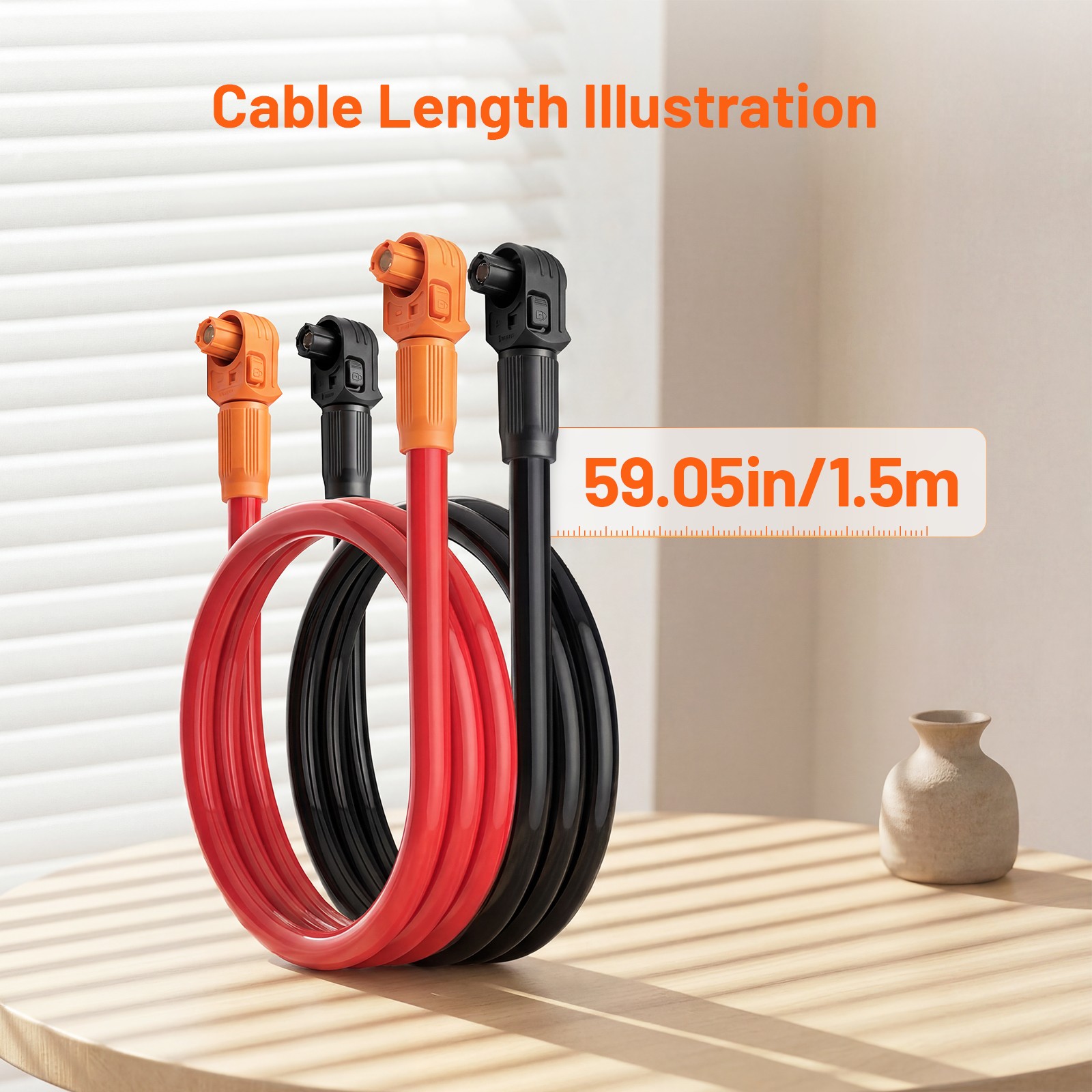 1000V DC 120A Quick-Connect Cable Double-ended for Humsienk 48V 100Ah Battery