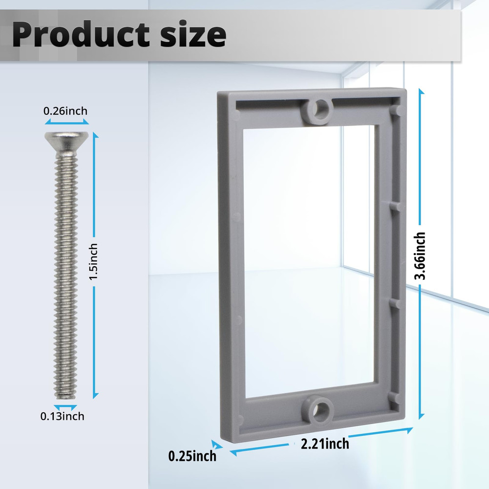 1 Gang Outlet Box Extender 1/4 inch Heat Resistant ABS Plastic Material