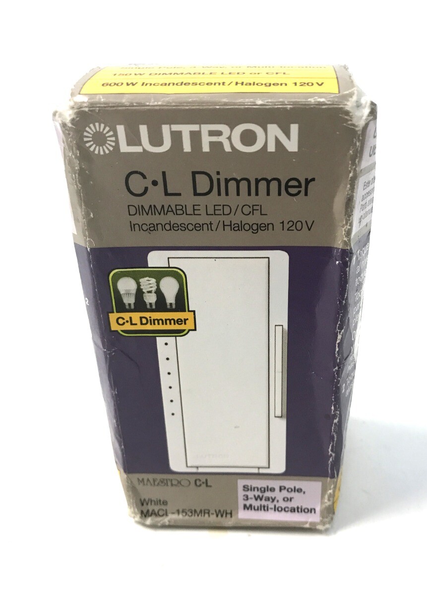 Lutron MACL-153MR-WH LED Single Pole Dimmer – White