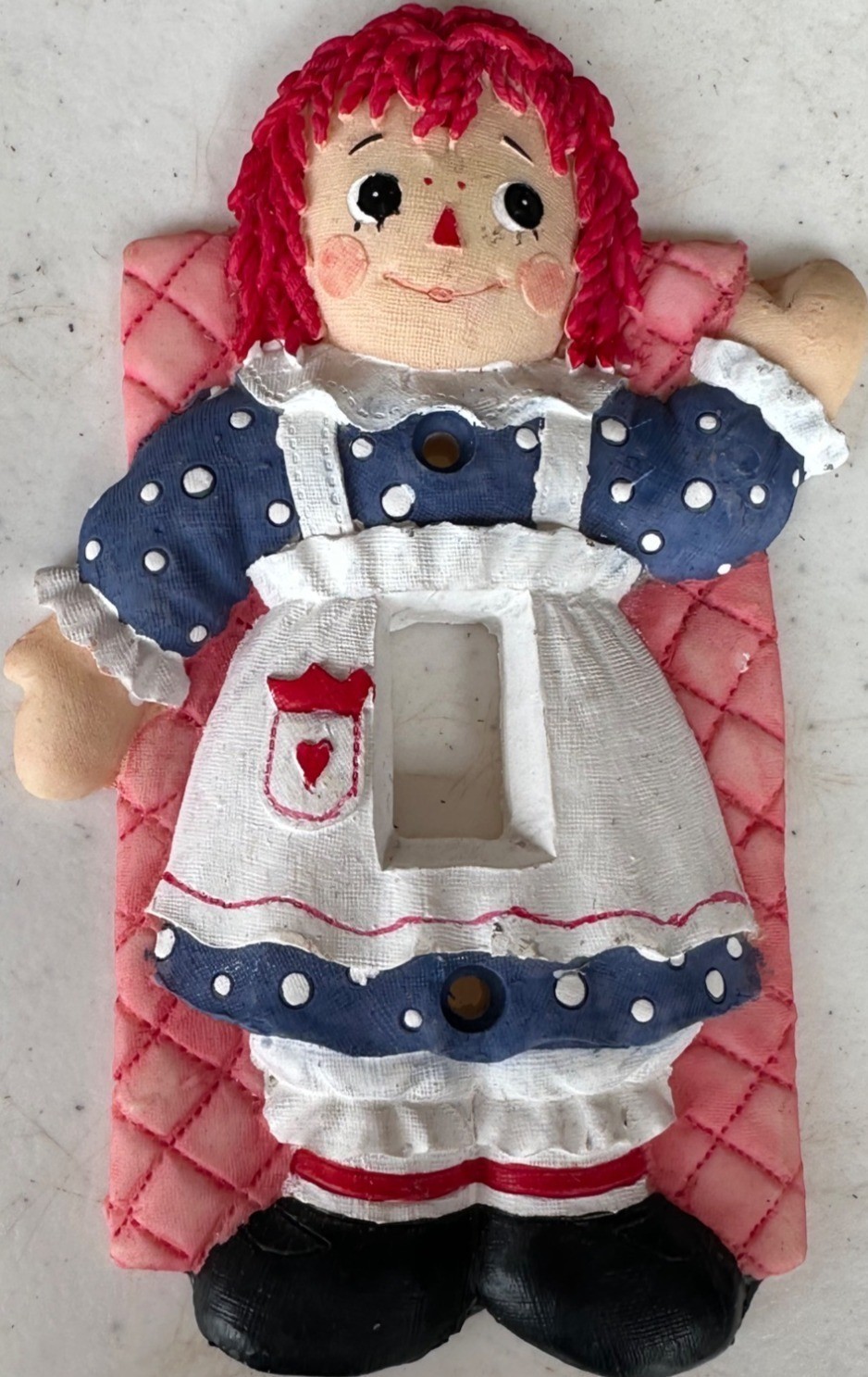 Unbranded Raggedy Ann Collectible Light Switch Plate Cover Ceramic 6″ Tall-READ