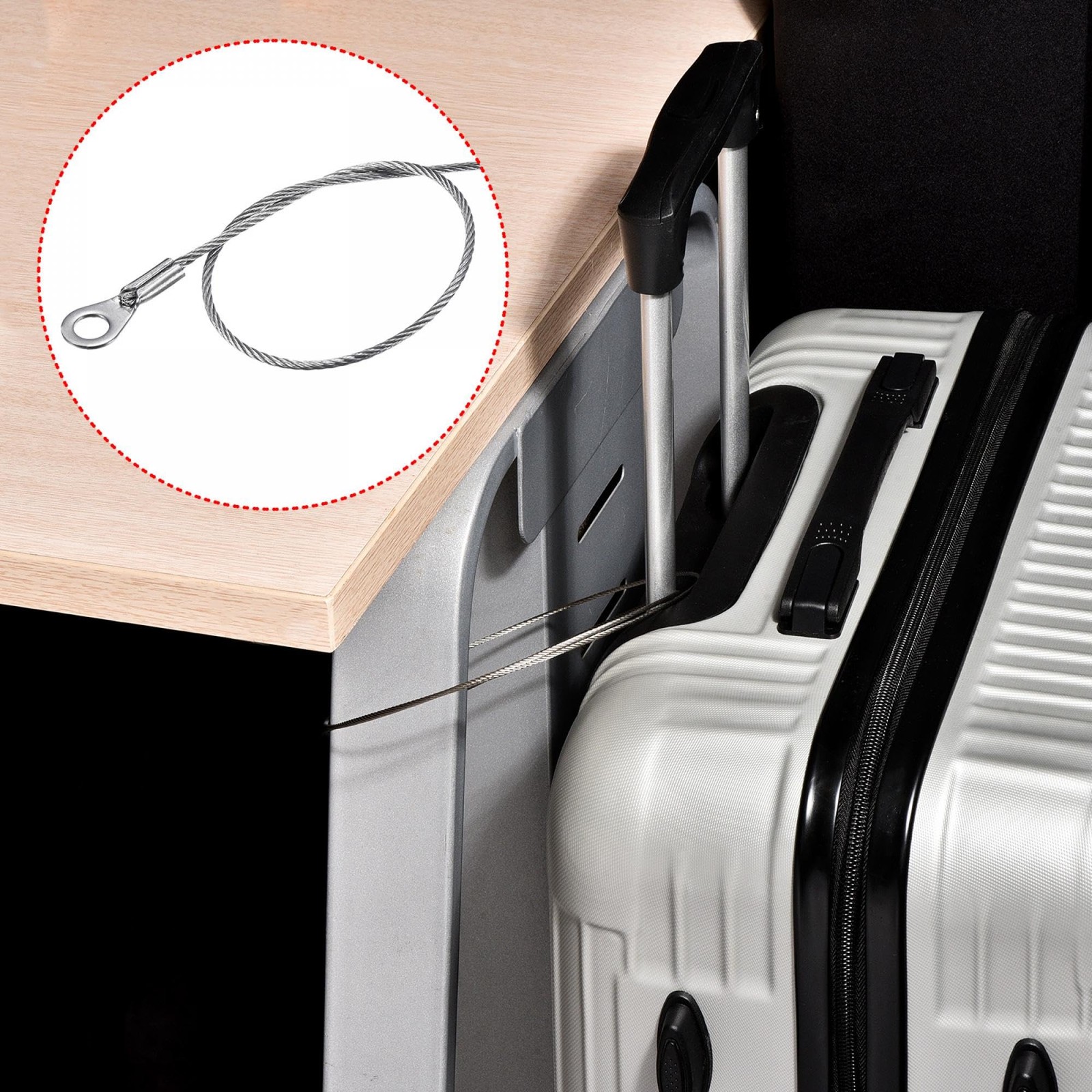 PATIKIL Stainless Steel Lanyard Cable 1.5mmx30cm, 6 Pack Silver