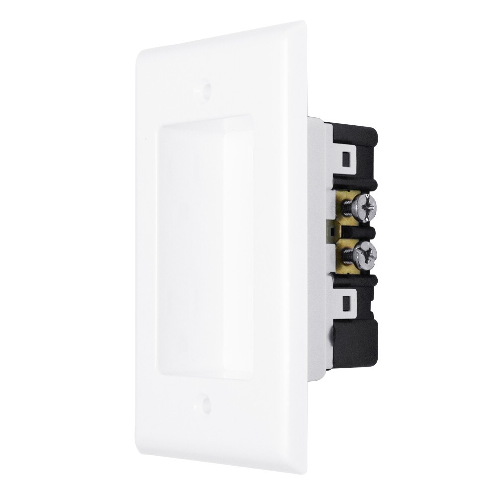 Construct Pro Single Gang Recessed Dual Power Outlet (White, ETL Listed)
