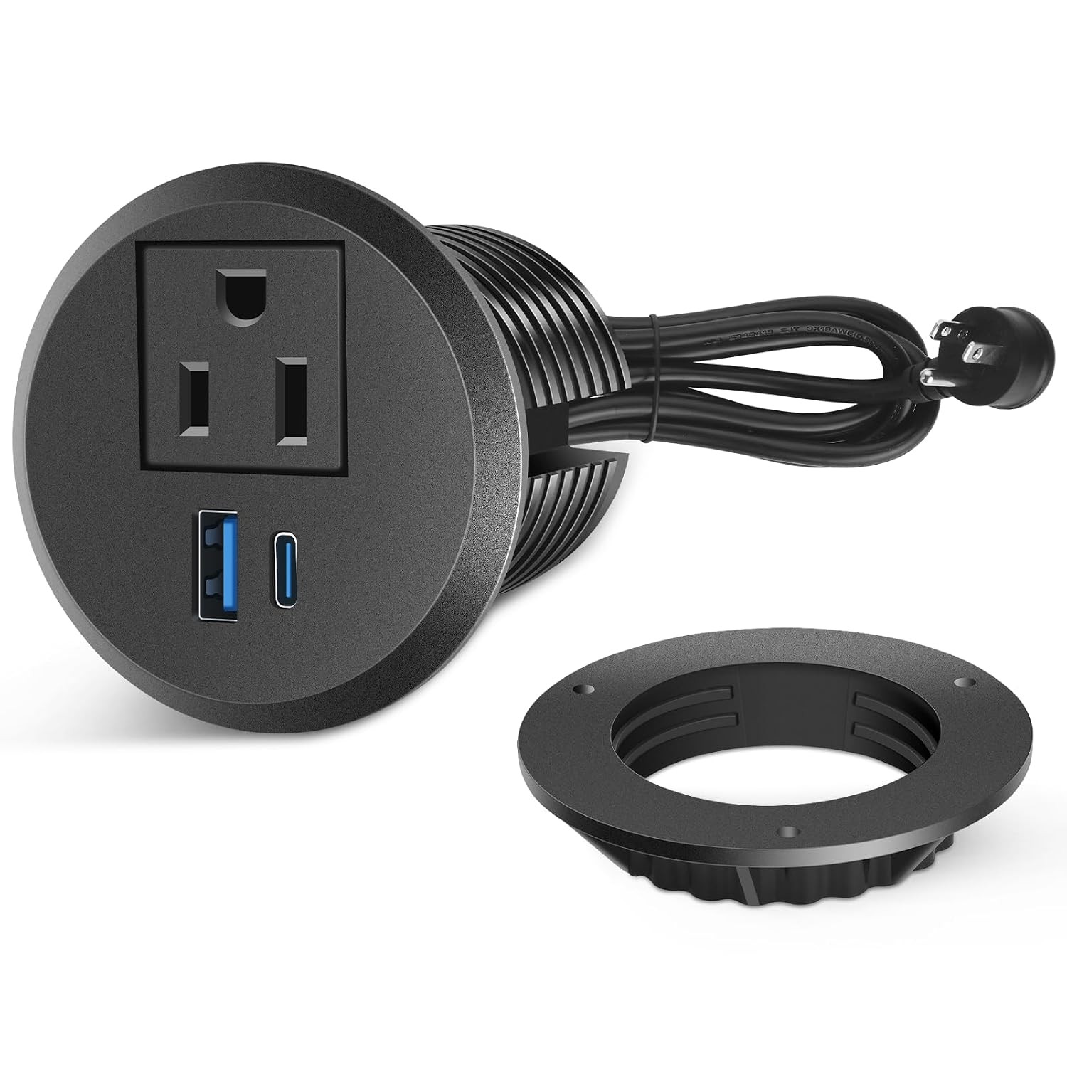 2 inch Desk Power Grommet Outlet, Recessed Power Outlet with 20W USB-C Fast Char