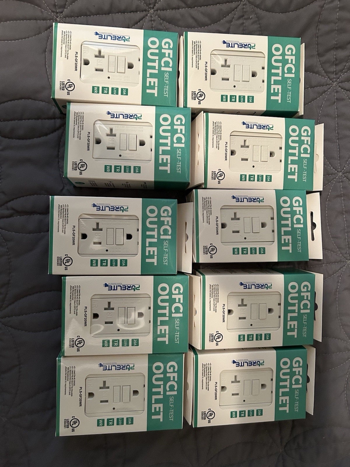 10PK 20AMP GFCI GFI Safety Outlet Receptacle w/ Wall Plate LED Indicator TR WR