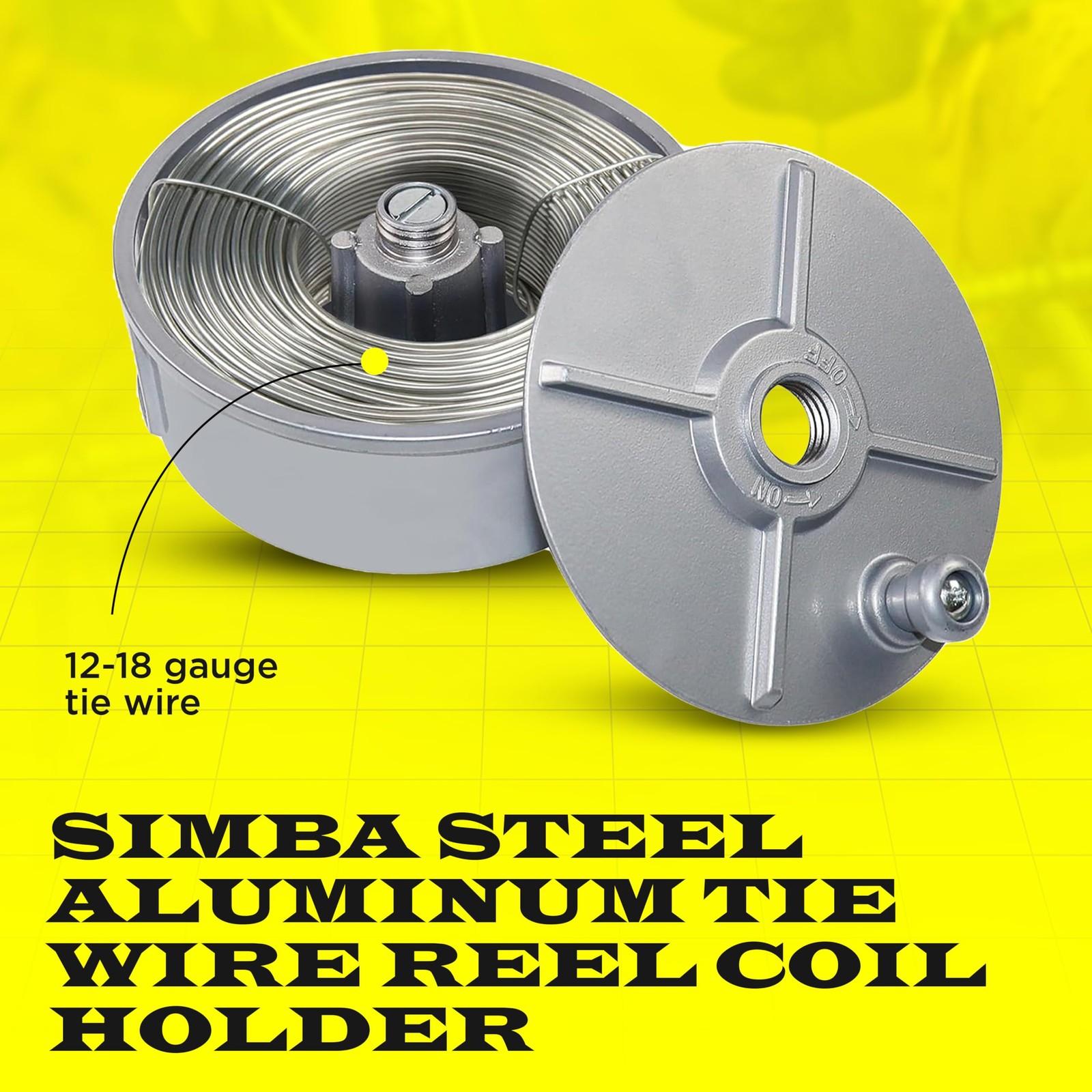 Aluminum Tie Wire Reel Coil Holder Ergonomic Rewind Knob BuiltIn Belt Loops