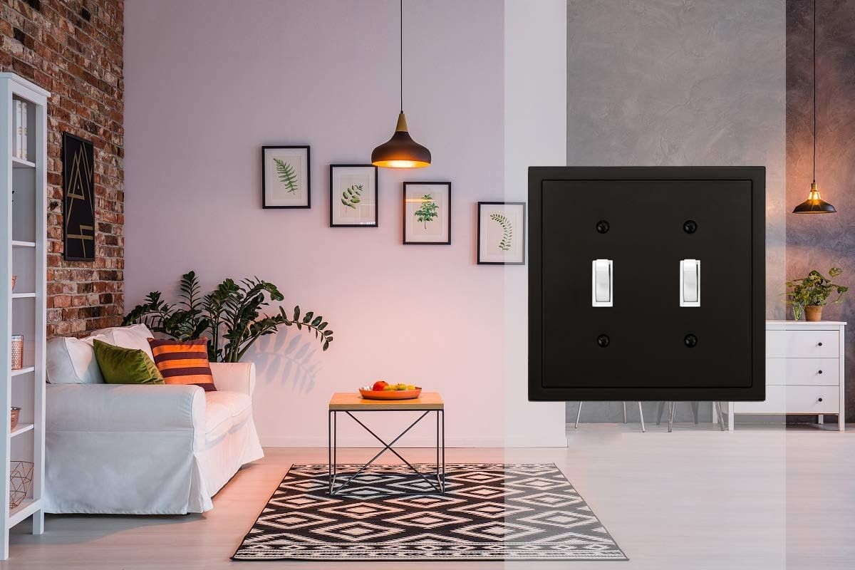 Modern Edge Decorative Wall Plate Switch Plate Outlet Cover, Durable Solid Zi…