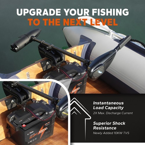 LiTime 12V 100Ah TM LiFePO4 Lithium Battery Low Temp Cut-off for Trolling Motor