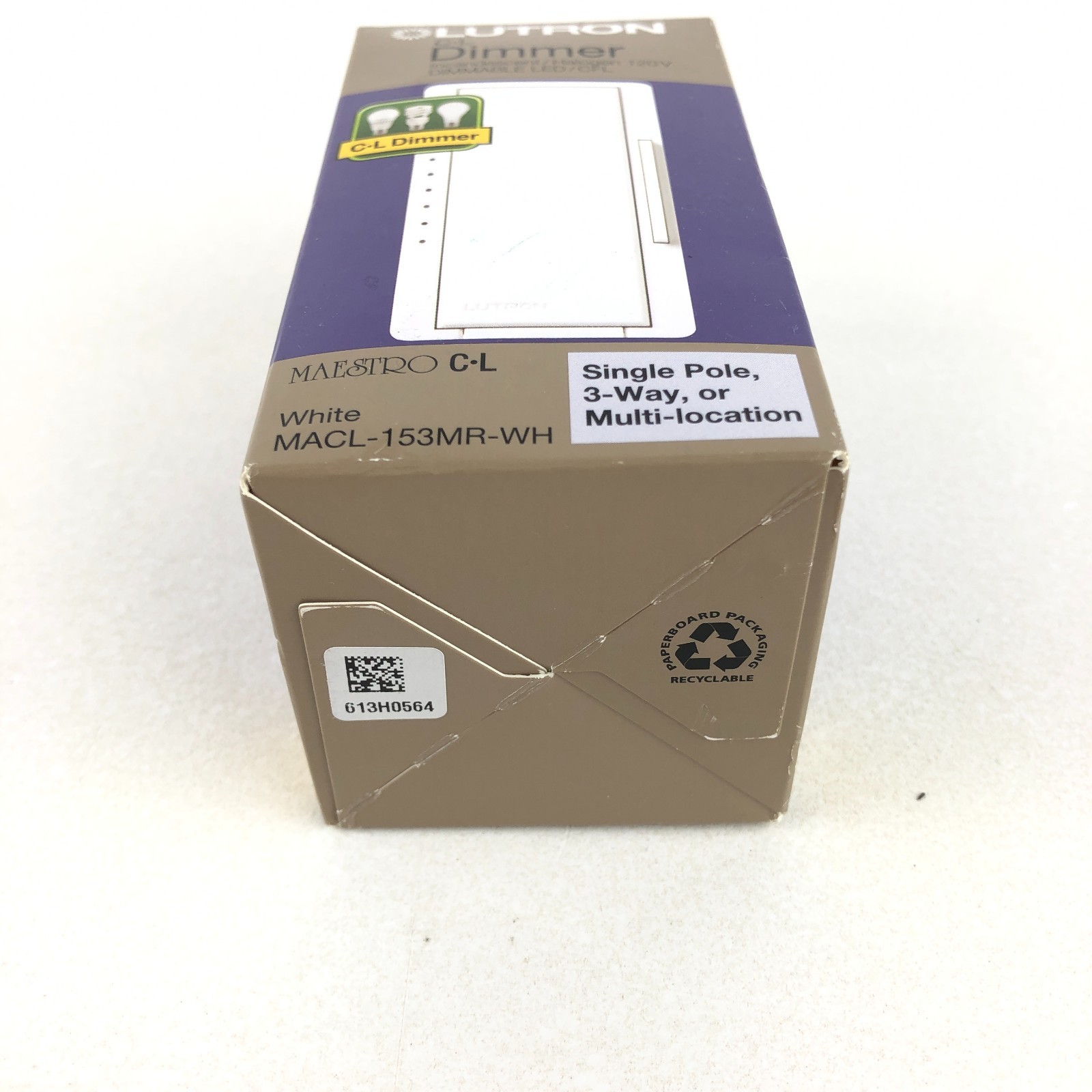 Lutron Maestro 3 Way Multi Location Dimmer (White) MACL-153MR-WH LED Compatible