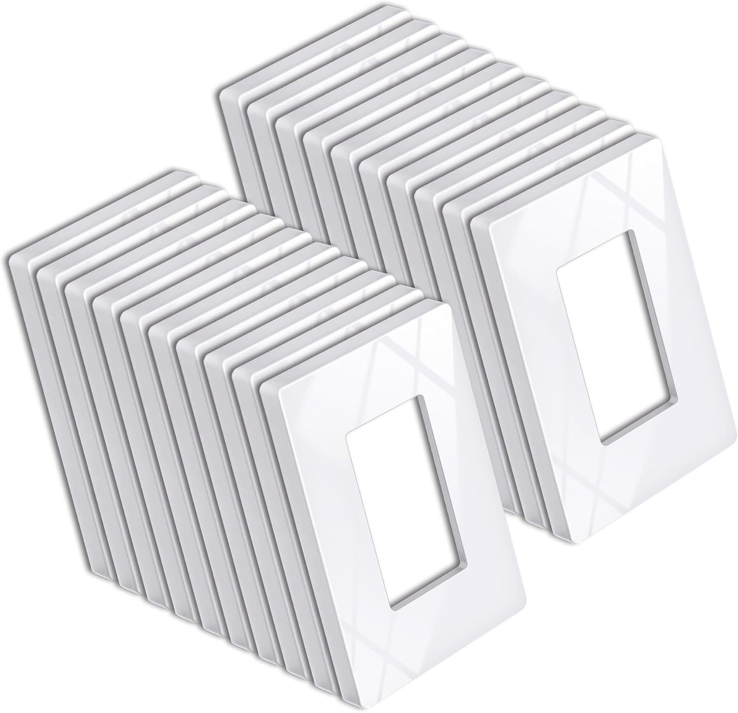19PK 1 Gang Screwless Decorative Wall Plate USWP6 Gloss Snow White 4.69” x 2.91″