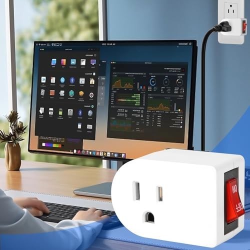 Grounded Outlet with on off Switch (4 Pack), Single Power Adapter Outlet 15A 187
