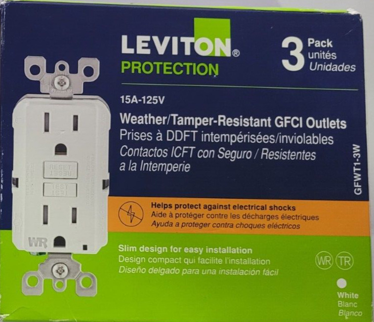 Leviton 15 Amp 125-Volt Self-Test Tamper Resistant/Weather Resistant GFCI Duple