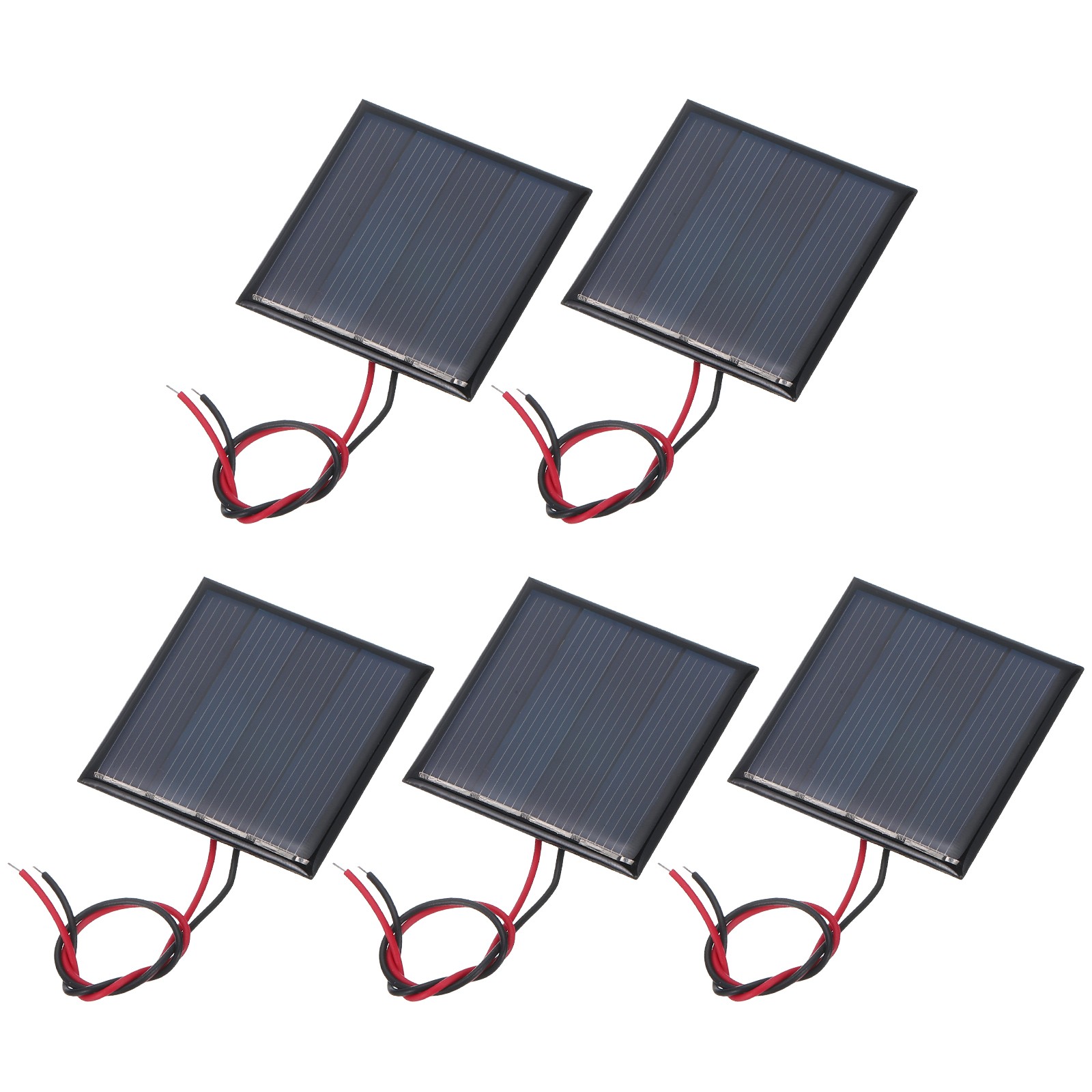 5 Pcs 2V 0.22W 110mA Mini Solar Panels with 2 Cable 44mm x 44mm