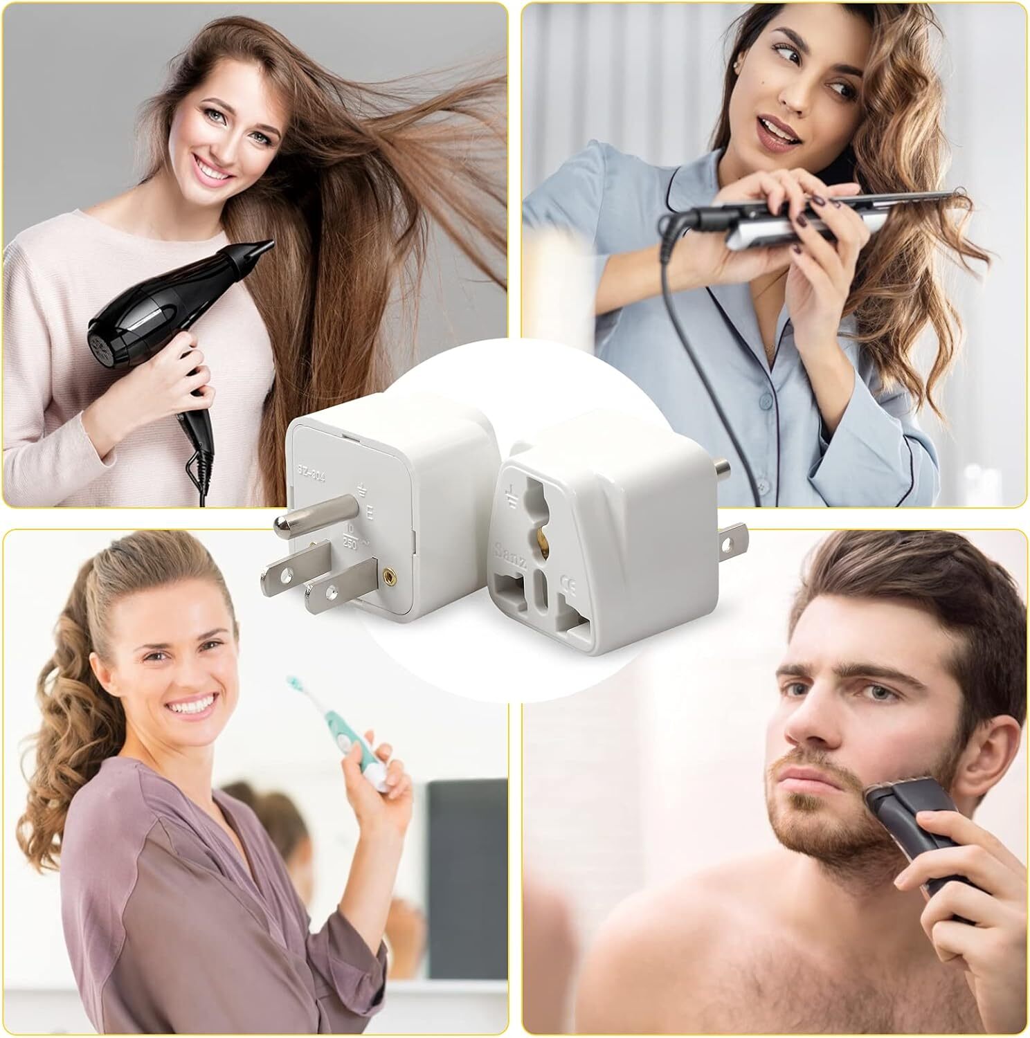 1-500 Pcs European EU To US American Adapter Plug Converter Euro Asia to USA Lot