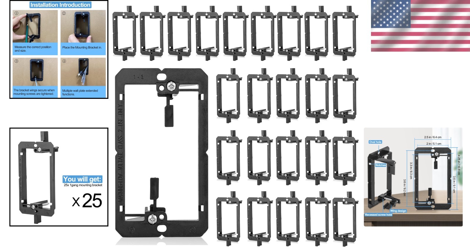 Versatile 25 Pack Low Voltage Brackets – Seamless Installation for Every Space
